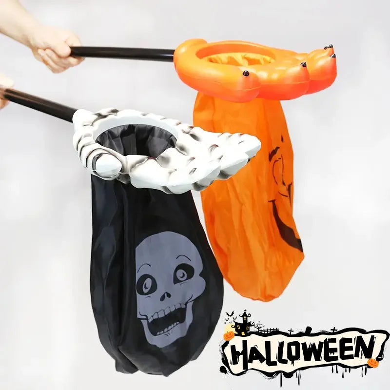 Halloween Begging Bags Palm Skull Pumpkin Candy Bag Tools Hand Shaped