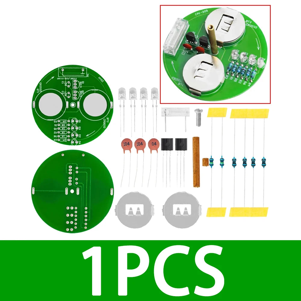 Diy Electronic Kit LED Gyro DIY Welding Kit Rotating Lantern Inline Components Diy Electronic Sodering Project(No Battery) Zpaxo 1pcs