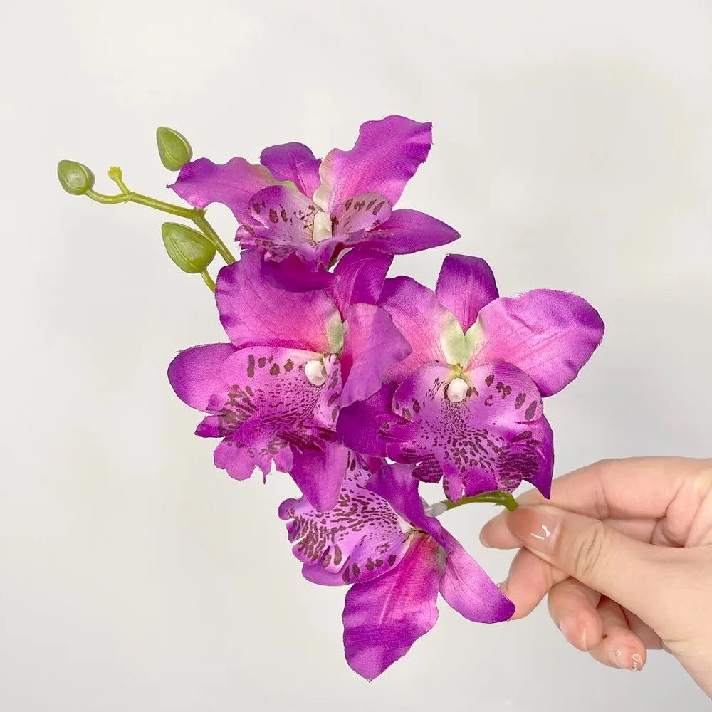 Popular Orchid Flower Fairy Hairpins Spring Summer Artificial Flowers Floral Barrette Wedding Party Hair Clips for Women Girls Zpaxo Purple