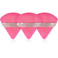 3Pcs Pink Triangle Powder Puff Face Soft Makeup Tool Sponge Velvet Soft Smooth Facial Beauty Makeup Black Sponge Accessories Zpaxo Rose Red 3Pcs