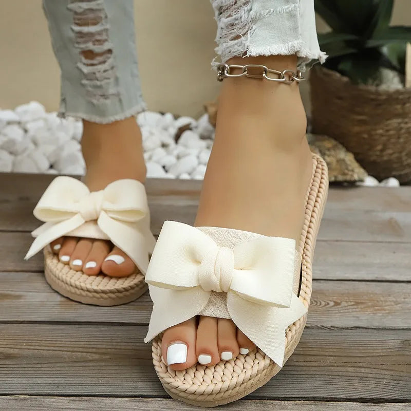 2026 Summer Fashionable Women's Casual Bow Knot Embellishment Fish Zpaxo