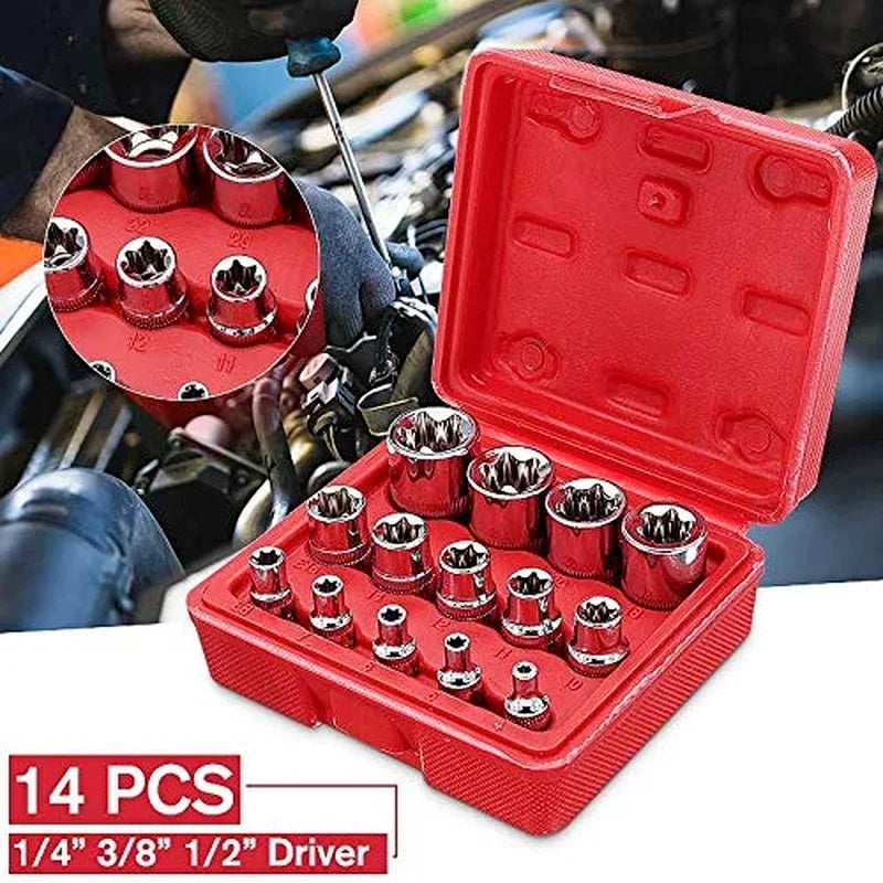 4 5 Female Torx Bit Star-shaped Socket 1 3 8 Drive E4 E24 Car Repair