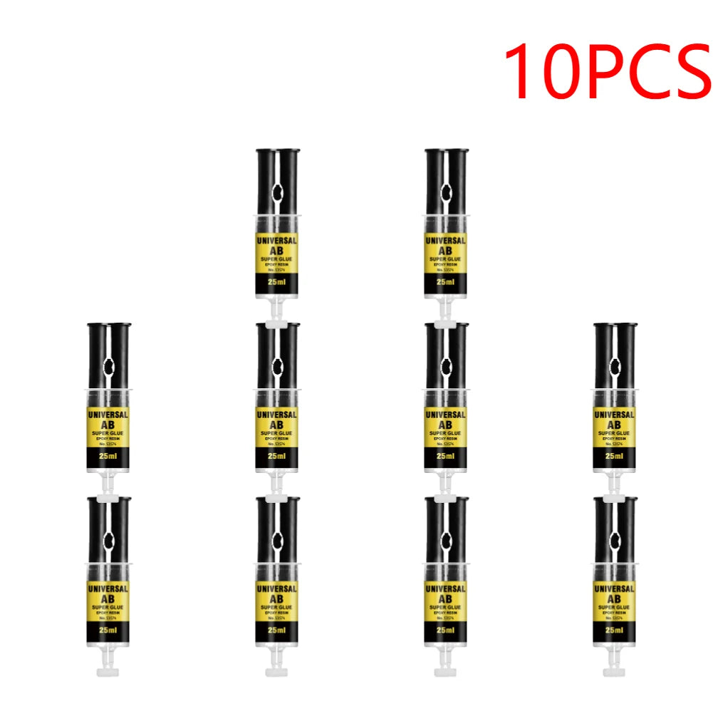 1-10pcs Epoxy Resin AB Glue 2 Minutes Curing Firm Long-lasting Reliable Adhesive Super Liquid Glue Waterproof Repair Glue for Gl Zpaxo 25ml 10PCS