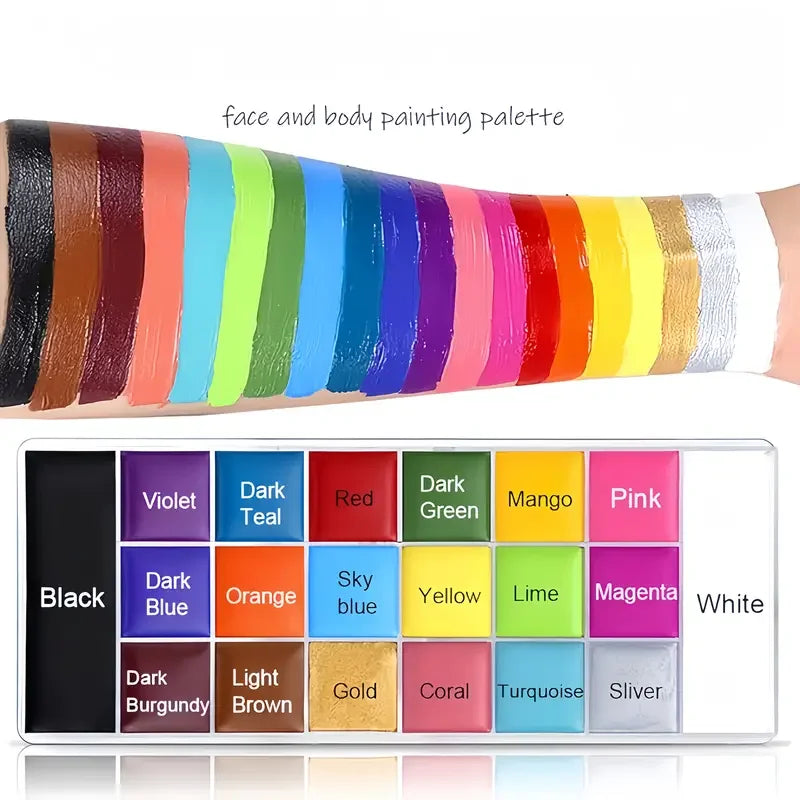 20 Face Body Paint Palette Long Lasting Safe Oil Painting Halloween Zpaxo