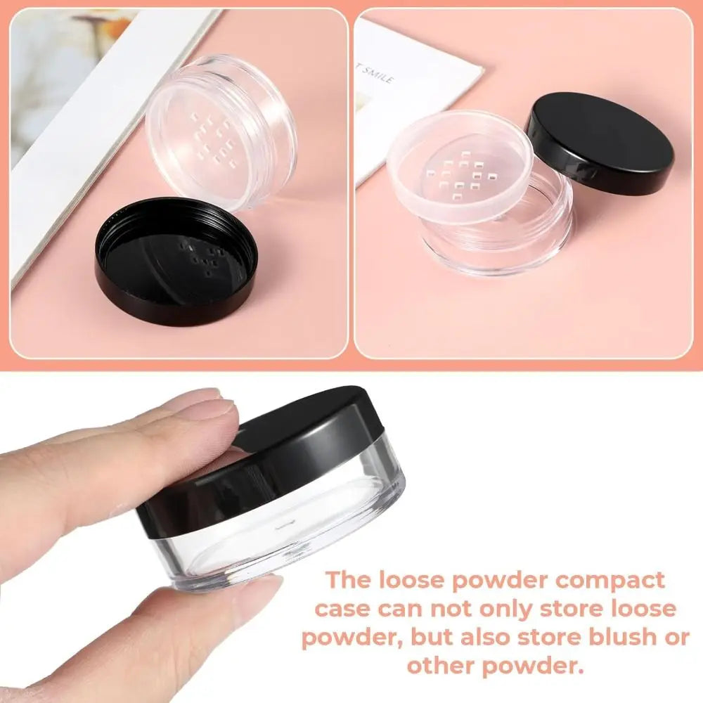 Refillable Loose Powder Containers Empty Reusable Compact Elasticated Zpaxo