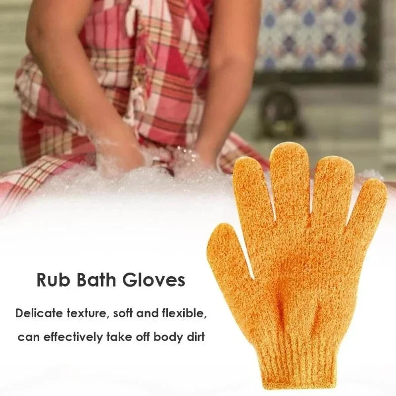 Five Finger Bath Scrub Gloves – Soft Elastic Shower Mitts