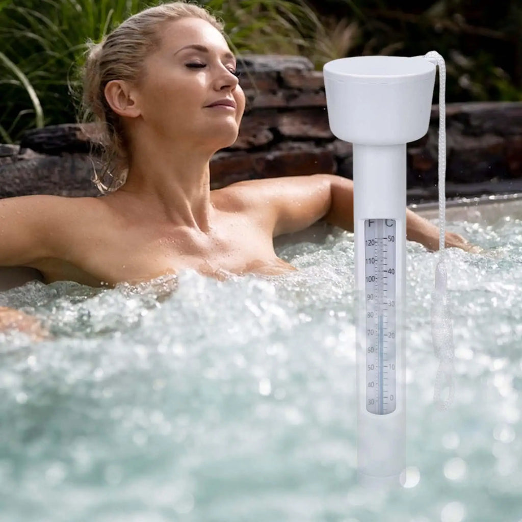 Pool Temperature Gauge Pond Meter With Rope 0-50 Floating Water Temperature Gauge Pool Accessory For Indoor Outdoor Home Spa Zpaxo