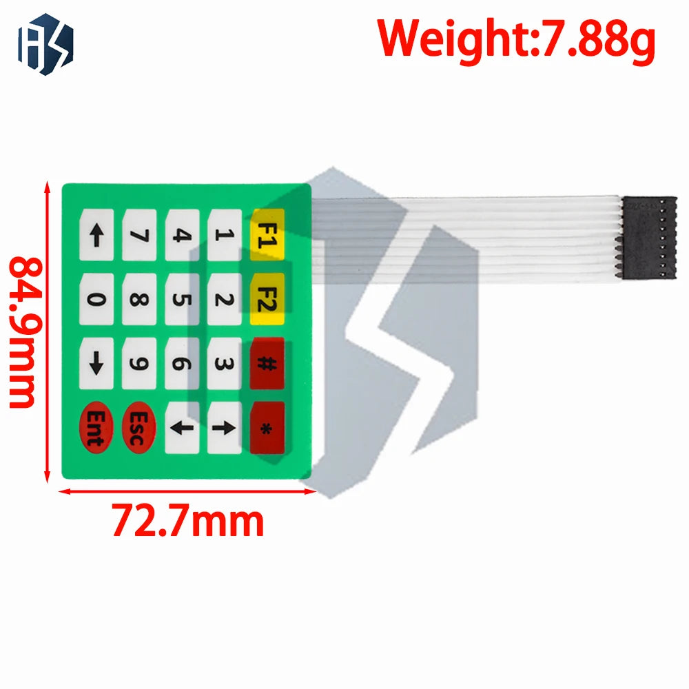 Multi Membrane Matrix Keypad 4-20 Keys Flexible Keyboard 1x4 3x4 4x4 Zpaxo