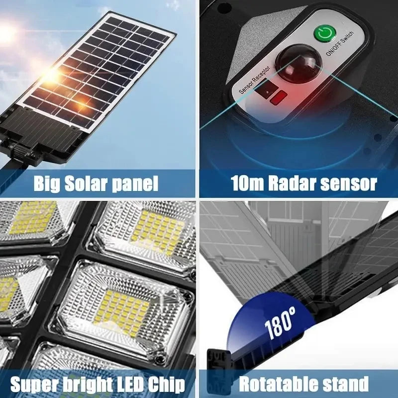 20000LM Solar Outdoor Light – Motion Sensor & Remote