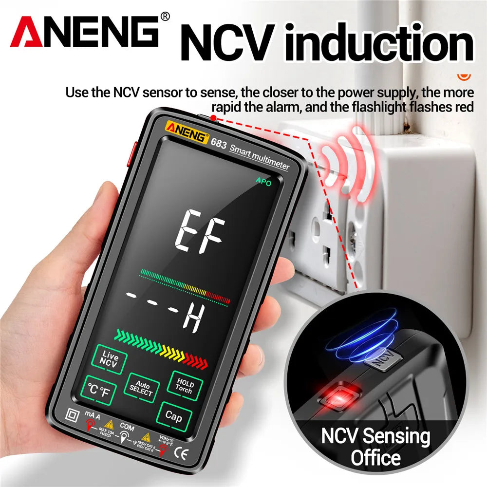 ANENG 683 Rechargeable Smart Touch Digital Multimeter 6000 Counts AC
