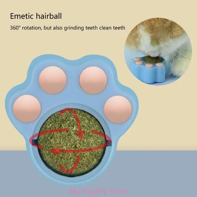 Cat Catnip Wall Ball Matatabi Catmint Toy Indoor Kitten Lick Dental