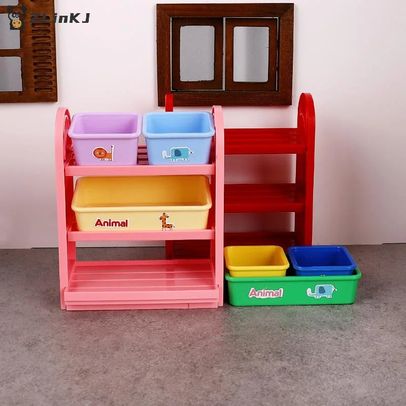 ▶1 Set Scene Decoration Toy 1/6 Dollhouse Miniature Storage Rack Model Display Stand Storage Rack Doll House Accessories Zpaxo