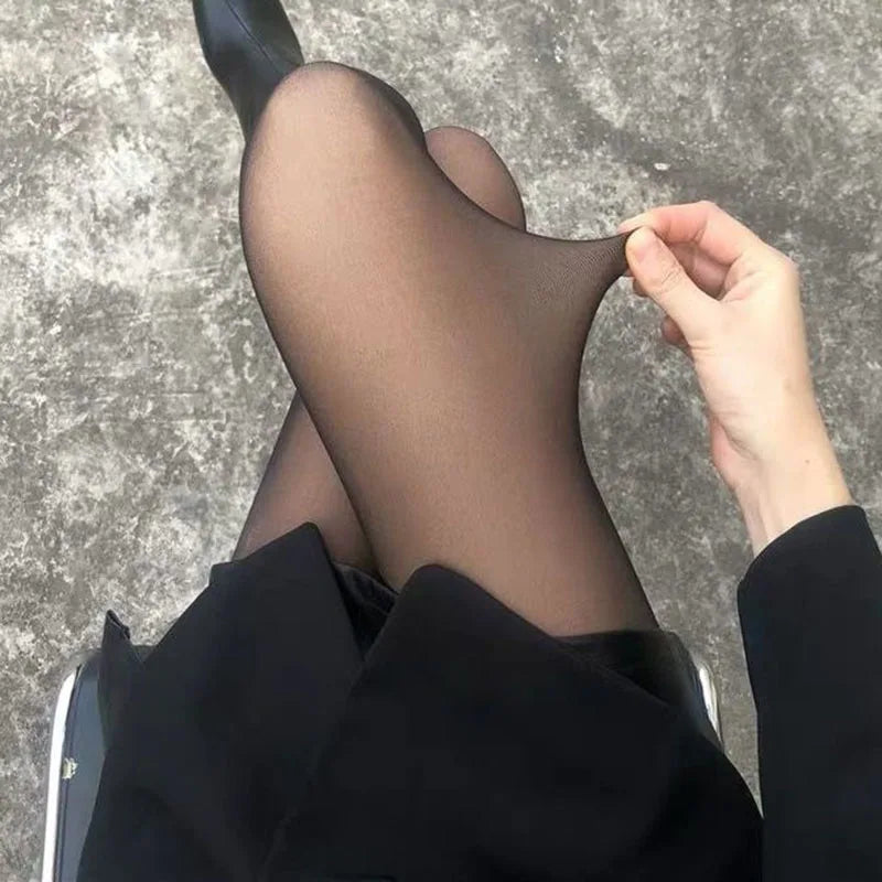 Women's Thermal Underwear Transparent Polar Thermo Warm Tights False Pantyhose Winterpanty Thermal Leggings Woman Polar Stocking Zpaxo