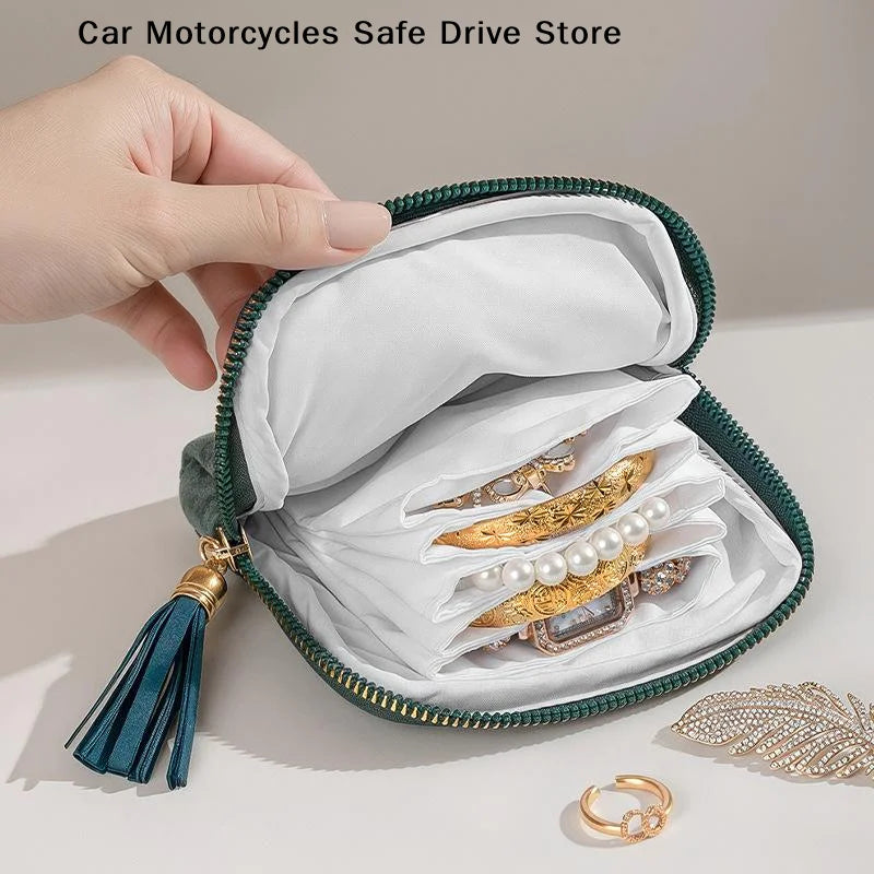 5-Layer Jewelry Storage Bag Velvet Pouch Bags Watch Bracelet Rings