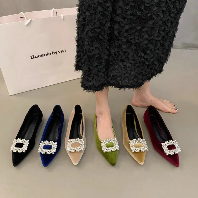 Flat Shoes Women Pointed Single Shoe Women's Shoes 2025 New Spring and Autumn Season Temperament Red Large Size Women's Shoes Zpaxo