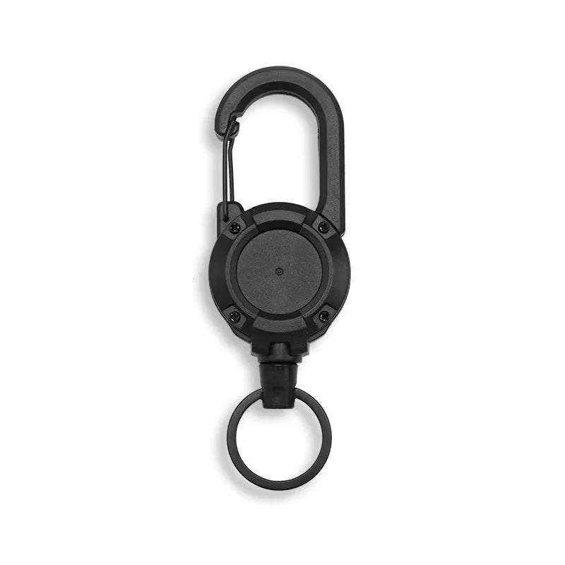Retractable Keychain Carabiner Clip – Anti-Theft Elastic Key Ring Retractable Keychain Zpaxo black