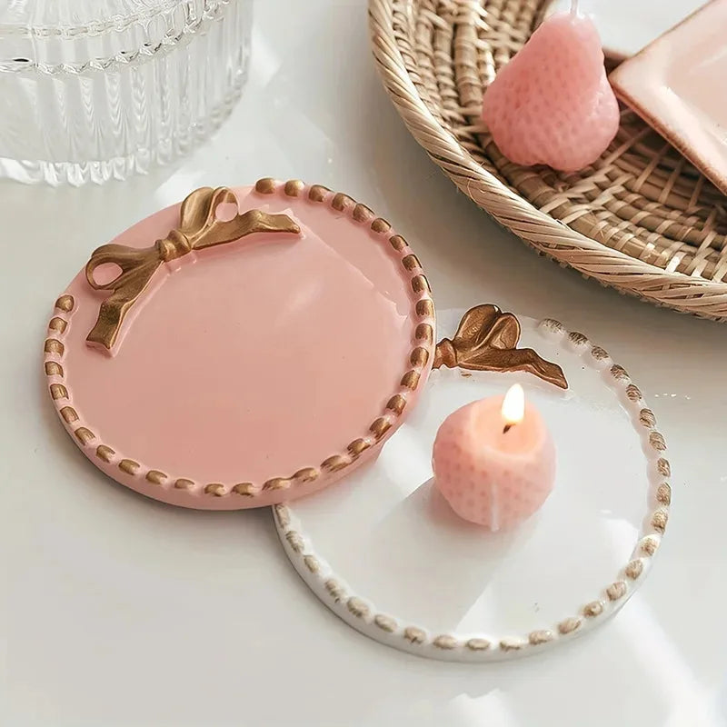 Circular Bow Jewelry Tray Necklace Earring Storage Display Prop