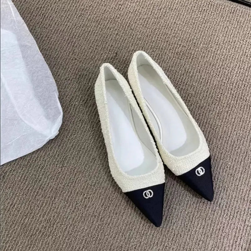 Flat Shoes for Women Spring and Autumn 2025 New Pointed Toe Shallow Mouth Women's Shoes Ladies Loafers Plus Size 42 43 44 Zpaxo