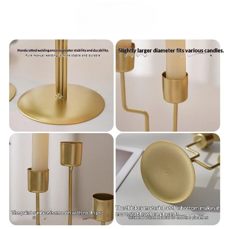 2026 New European Style Candlelight Dinner Decoration, Home Dining Table Decoration, Living Room Iron Decoration, Candle Holder Zpaxo