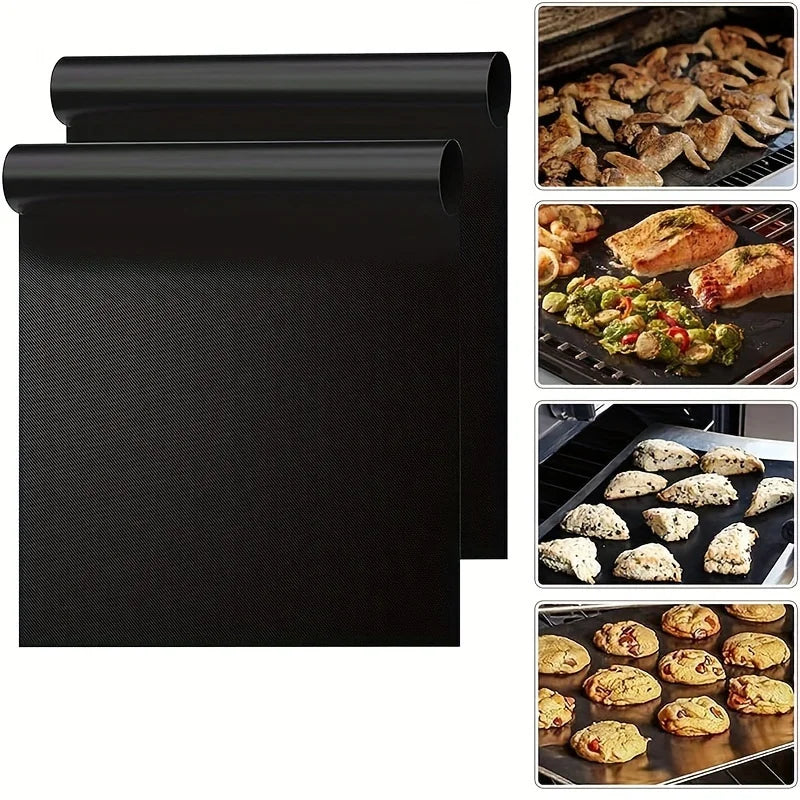 A durable, non-stick cookie sheet mat that can be reused for electric and gas ovens, grill accessories Zpaxo