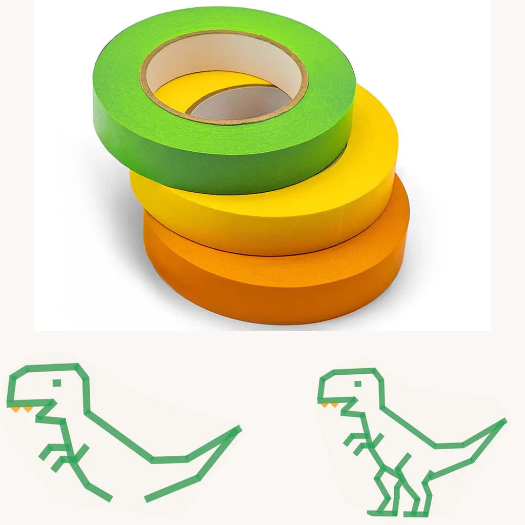 Green Yellow Orange Paper Masking Tape Painters Bulk Craft Tape for Wall Painting Labeling Car Painting Home DIY Flower Craft Zpaxo