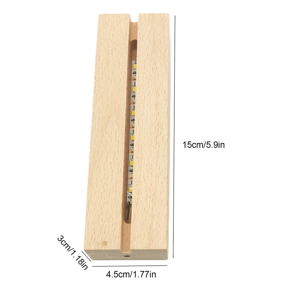 LED Wood Display Base-rectangle Crystal Lighted Base Stand Acrylic