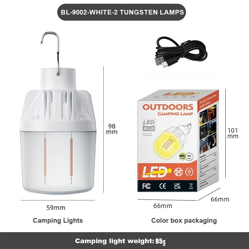 E27 15W Rechargeable LED Emergency Bulb | Camping Lantern