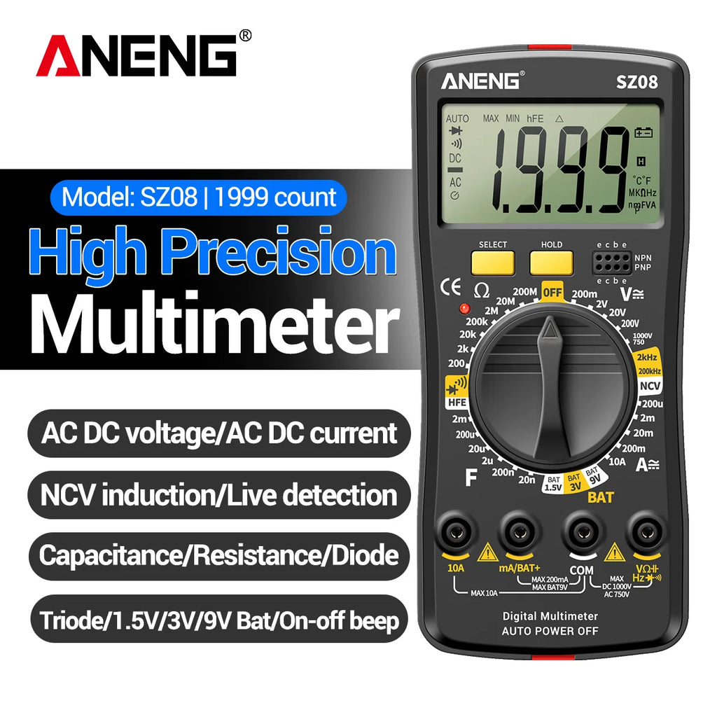ANENG SZ08 Portable Digital Voltage Current Resistance Capacitance
