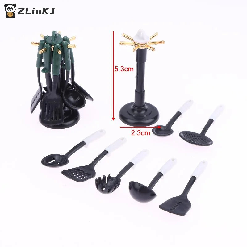 ▶1Set Mini Kitchenware Models For Dollhouses, Mini Spatula Utensils Models, Shooting Scene Props Zpaxo