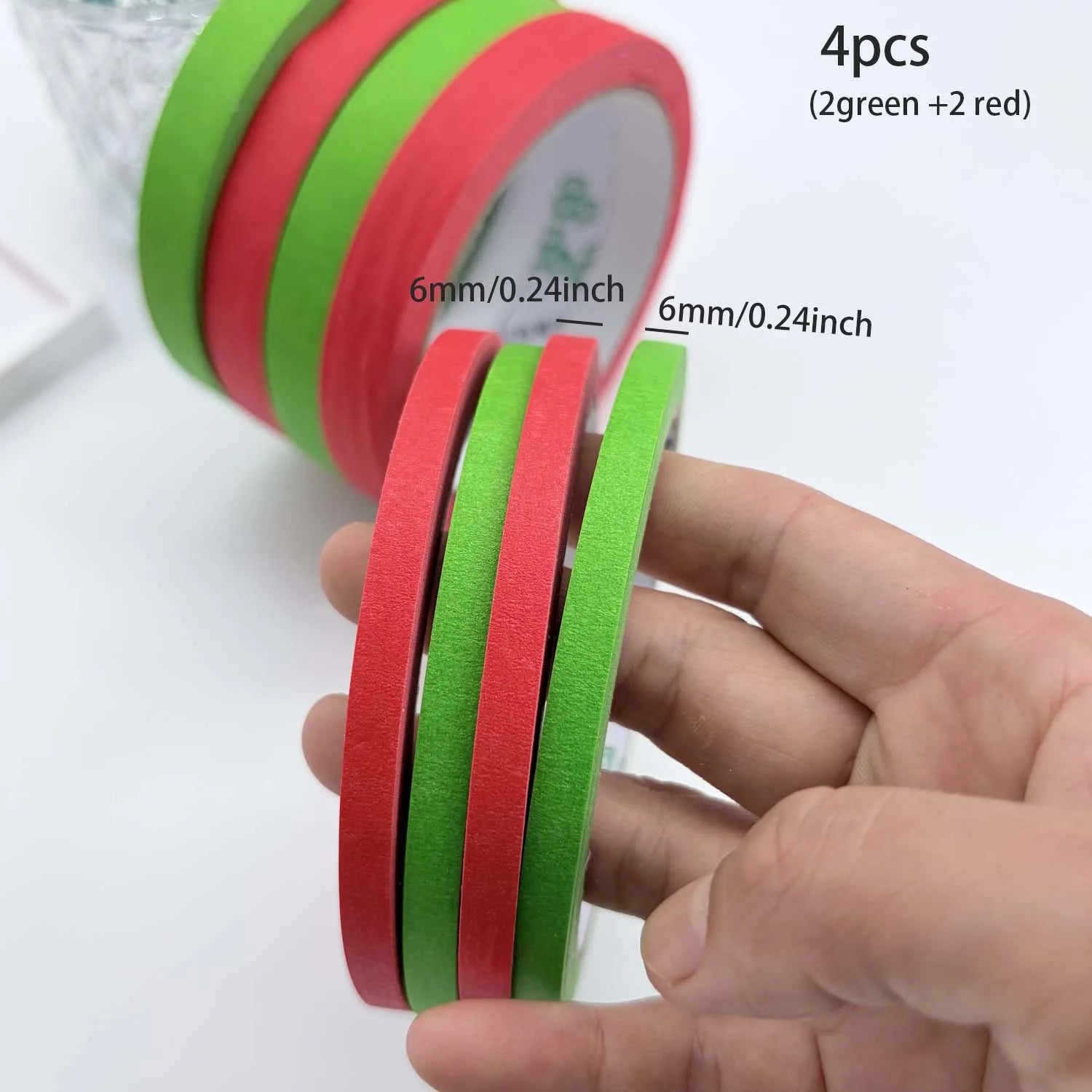3 Pack Green Painters Tape - Masking Tape 3 size Wide, Smart Adhesion, Indoor & Outdoor - Paint Tape for DIY, Labeling, Art, Car Zpaxo 6mm 4pcs