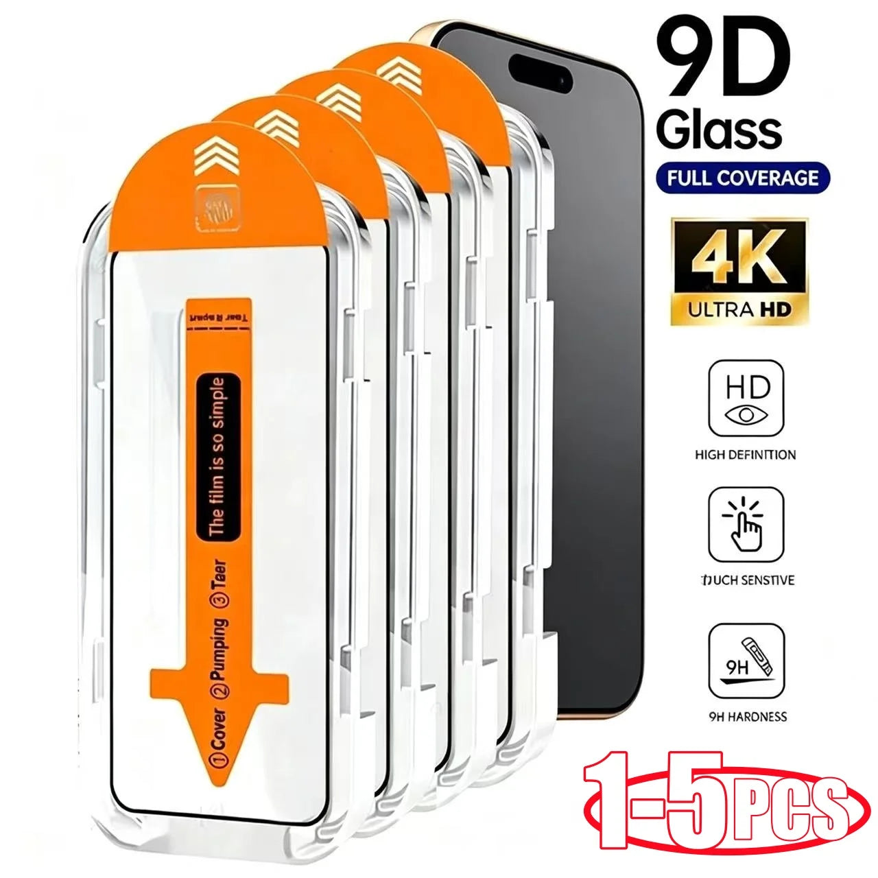 1- Dust Easy Installation Screen Protector Iphone 16 15 14 11 13 17