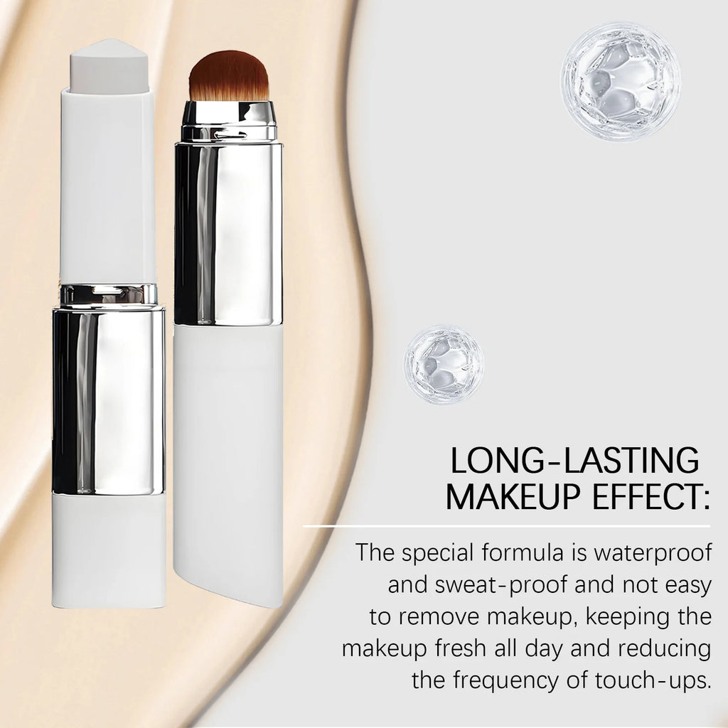 Foundation Make-Up Stick Double Head with Brush Lightweight Brighten Matte Liquid Base Sweat-Resistant Professional Cosmetics Zpaxo