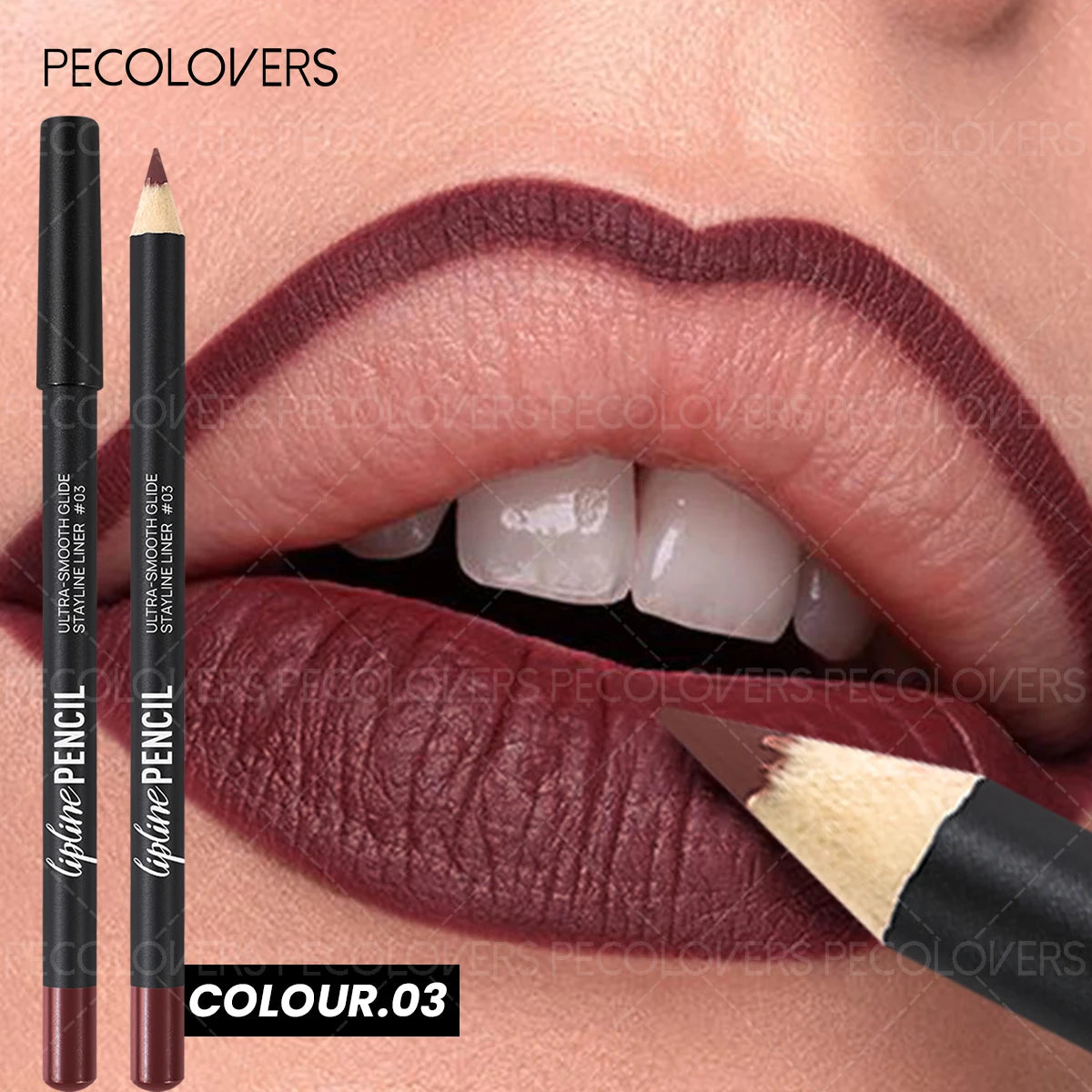 1PC Velvet Matte Lip Liner Lipstick, Pencil Texture, 3D Full Lip Shape, Nude Makeup, Durable, Suitable for Daily Makeup Zpaxo 03