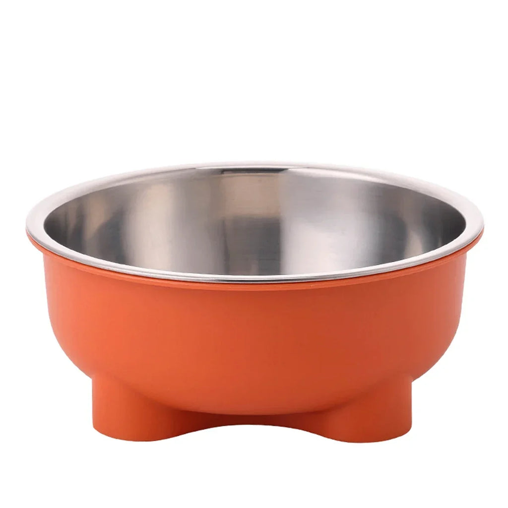 A Stainless Steel Pet Dog Bowl Anti Slip Four-Legged Solid Color Dog Bowl and Cat Bowl Easy To Clean for Indoor and Outdoor Use Zpaxo Orange