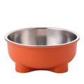 A Stainless Steel Pet Dog Bowl Anti Slip Four-Legged Solid Color Dog Bowl and Cat Bowl Easy To Clean for Indoor and Outdoor Use Zpaxo Orange