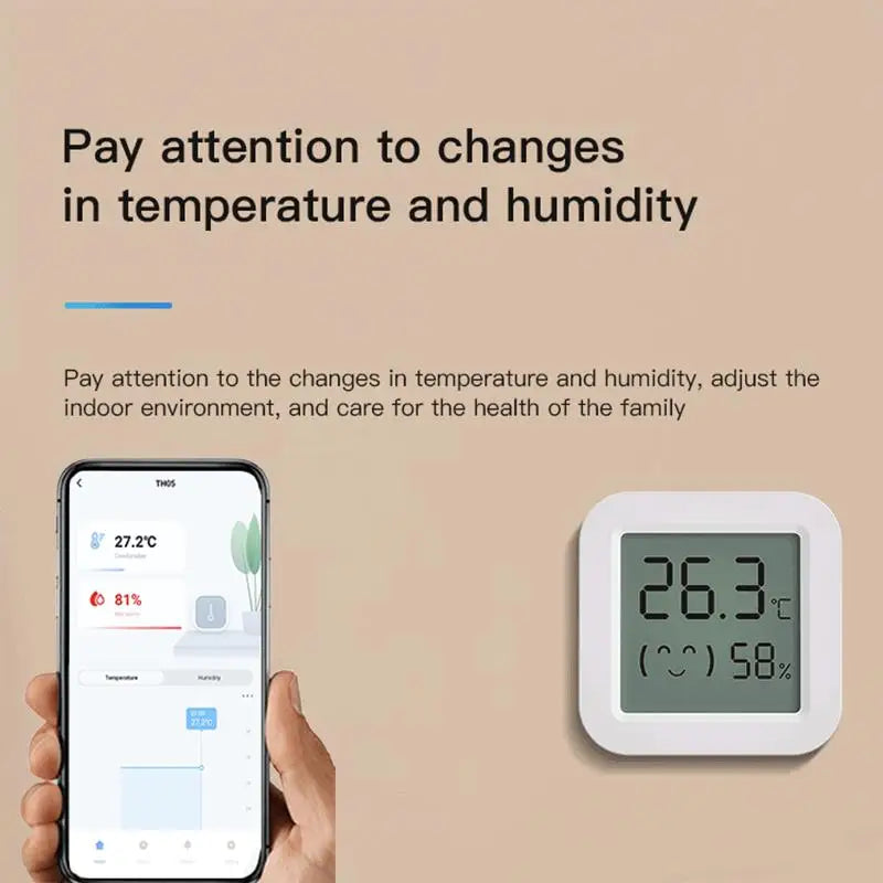 Bluetooth Smart Thermometer Hygrometer – LCD & App Remote Control Smart Hygrometer Zpaxo