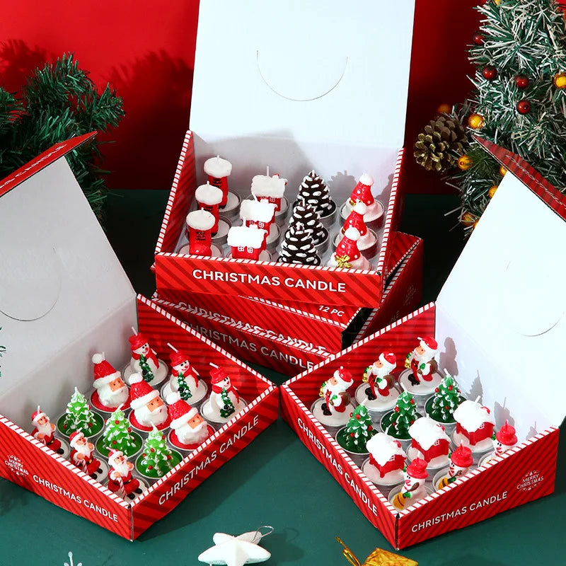 Christmas Mini Candle Set – 12 Festive Wax Figures