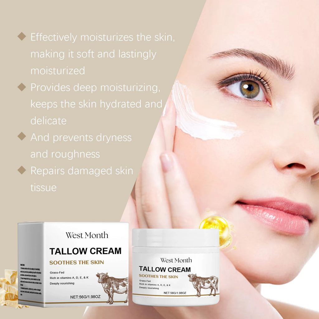 Tallow Face Cream Fade Fine Lines Lifting Firming Hydrating Smoothing Zpaxo