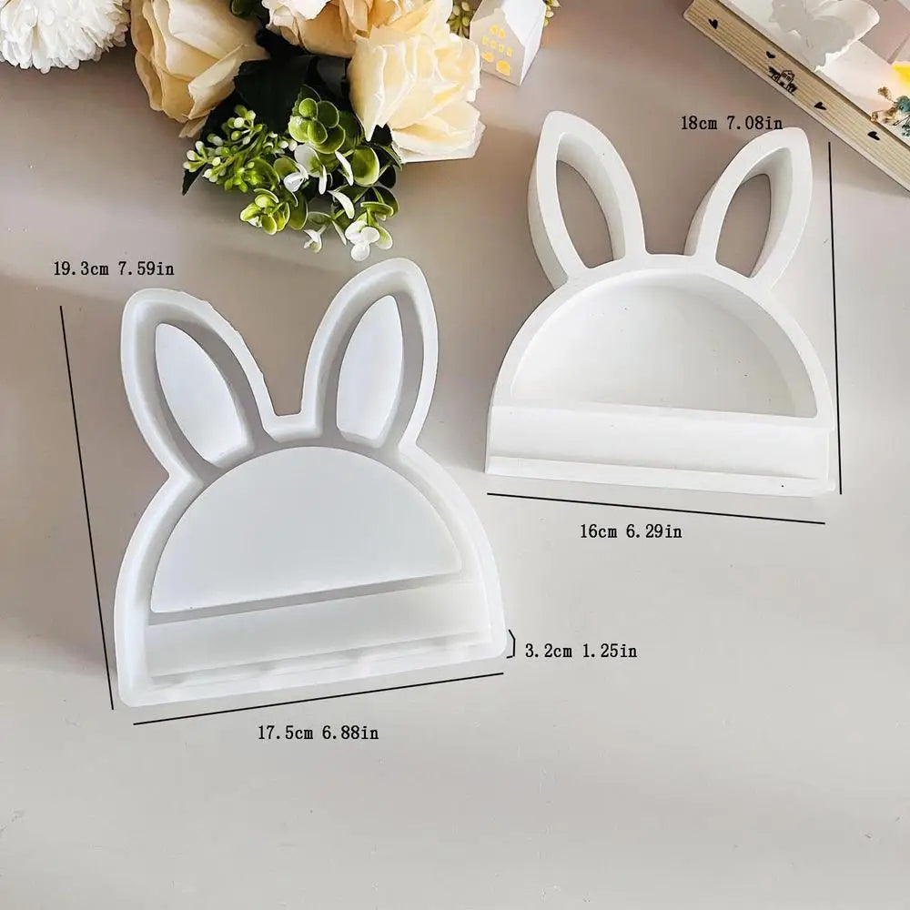 Rabbit Silicone Fondant Mold Bunny Candle Mould Semicircular Soap