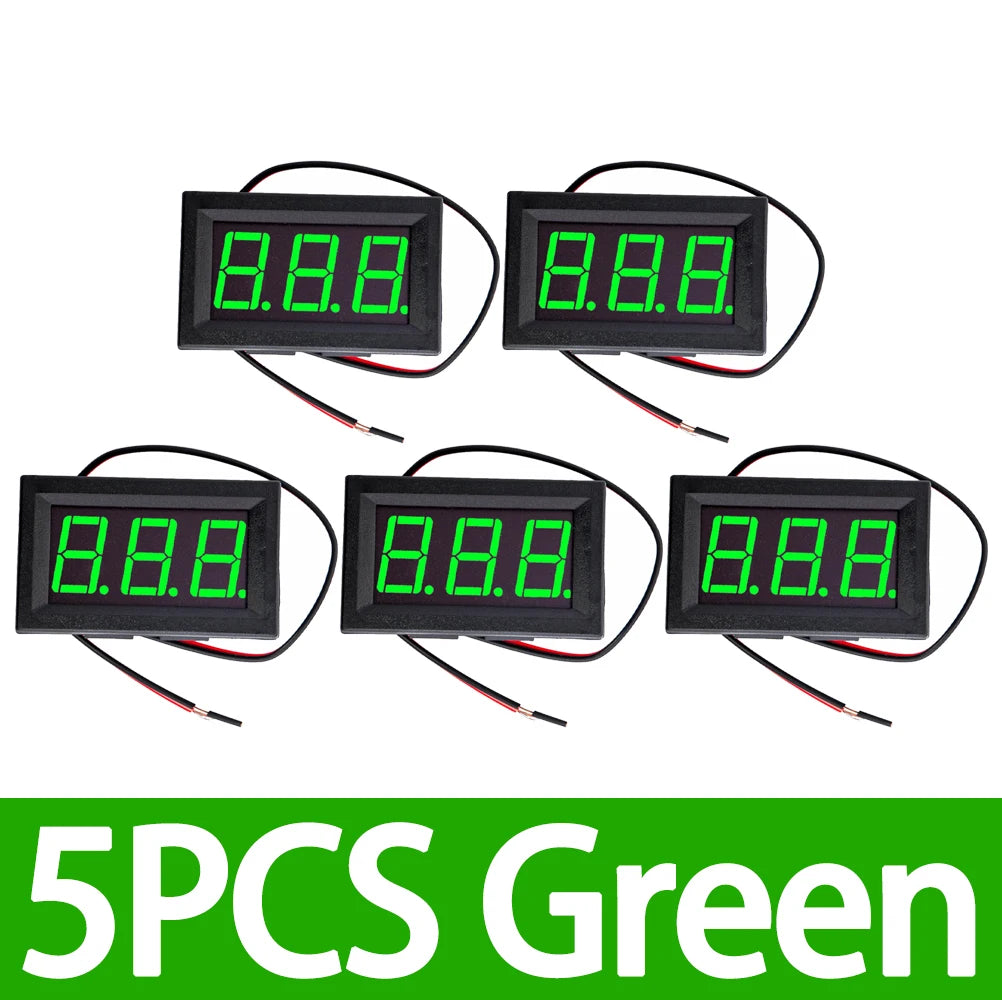0 56 RGB LED AC Voltmeter 70-500V 2-Wire Voltage Meter 110V 220V DIY Zpaxo 5PCS green