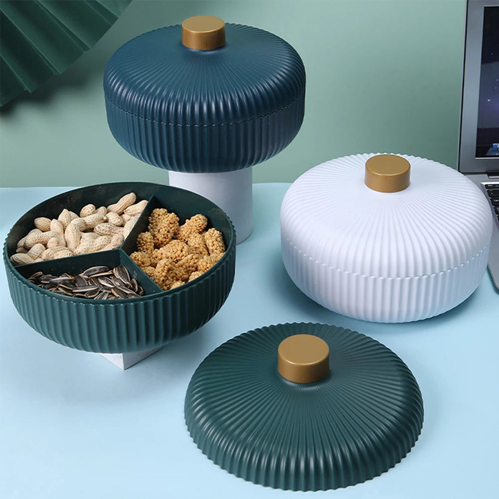Food Platter Food Storage Tray with Lid 4 Compartment Snack Dried Fruit Candy Nut Serving Plates Tray Zpaxo