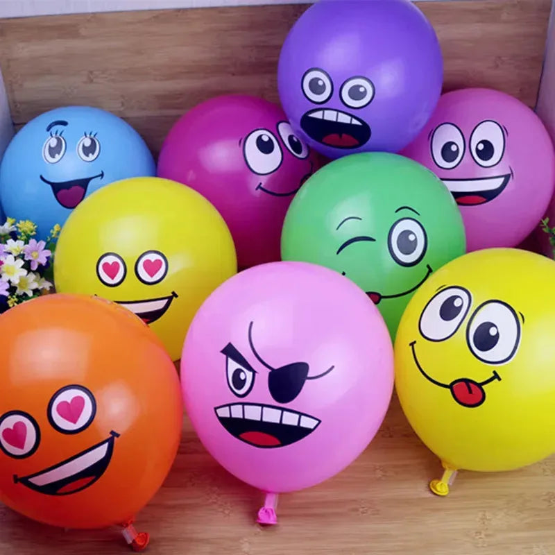 Smiley Face Latex Balloons – Kids Birthday Party Décor 10–60 Pack