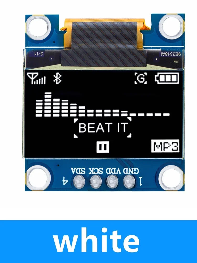 Product OLED IIC White YELLOW BLUE 12864 Display 4x4 Key I2C SSD1315 Zpaxo white 4pin blue