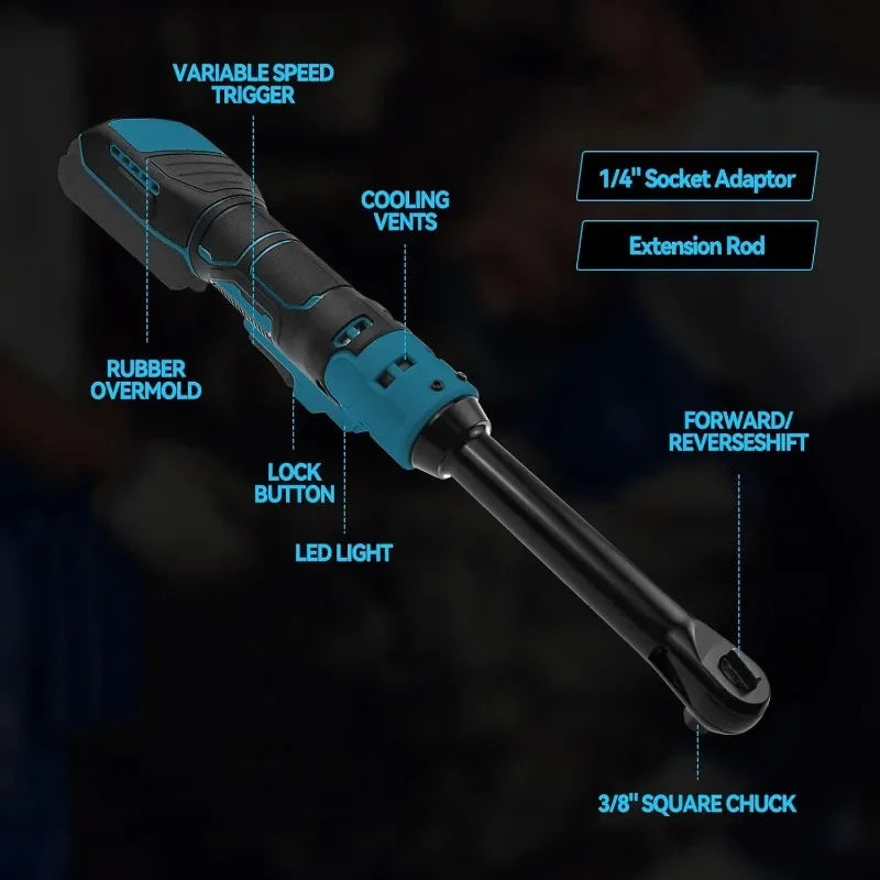 Electric Ratchet Wrench Upgraded Extended Head Removal Screw Nut 220N