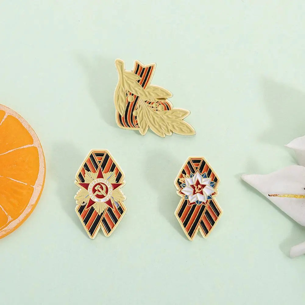 St. George Ribbon Enamel Pin Brooch – Victory Day Memorial Badge Enamel Pin Brooch Zpaxo