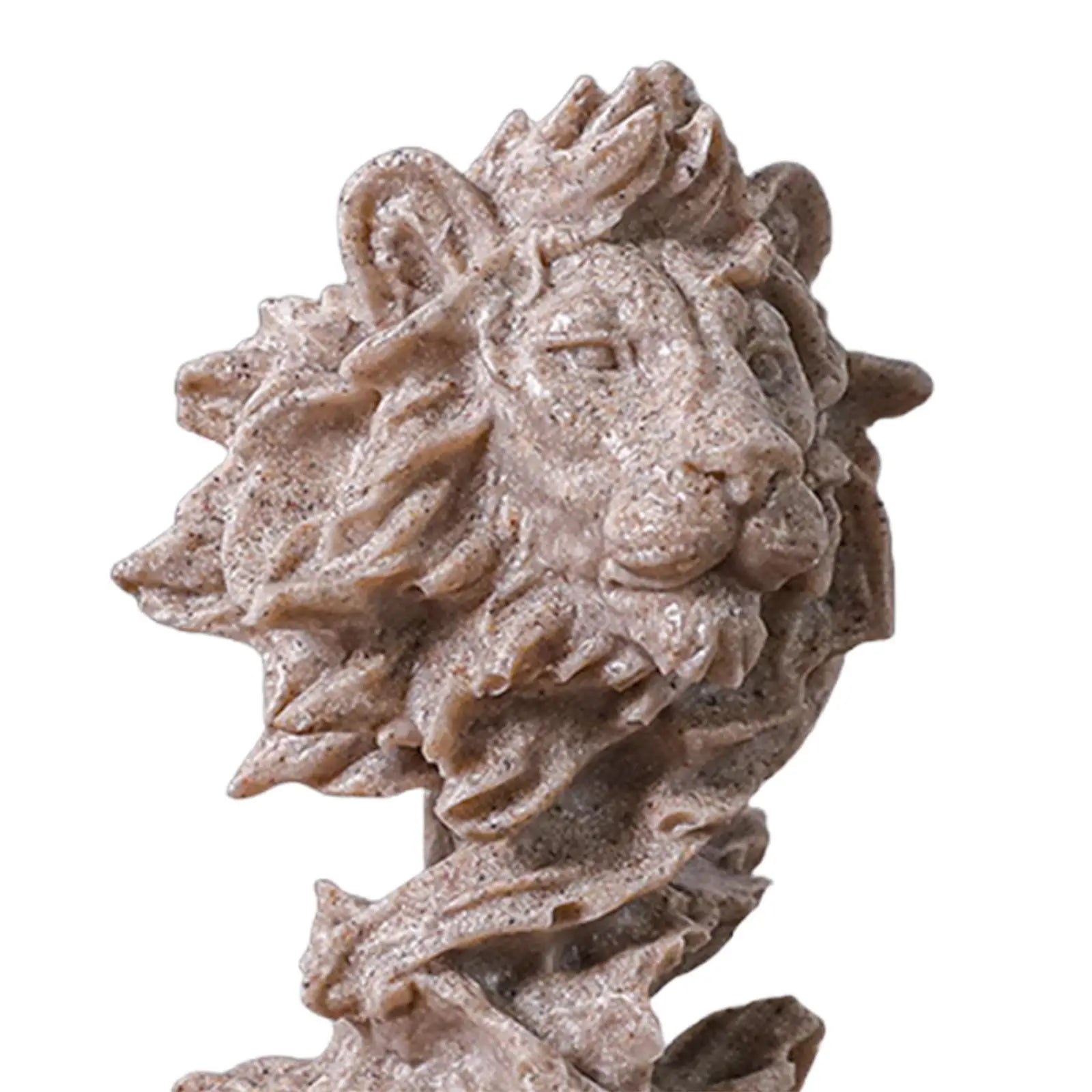 Lion Head Resin Statue – Decorative Tabletop Figurine Decorative Figurine Zpaxo