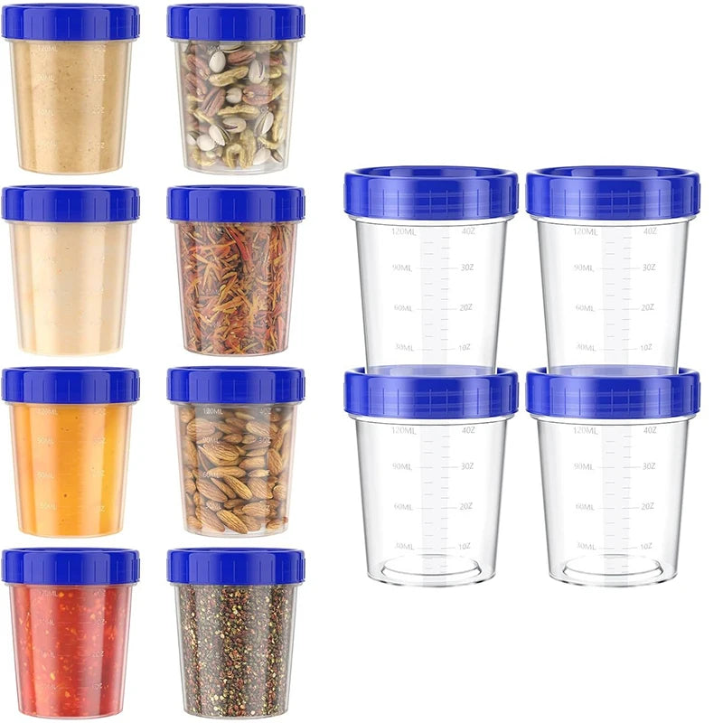 5 Reusable Stackable Plastic Dip Sauce Containers Salad Dressing Zpaxo