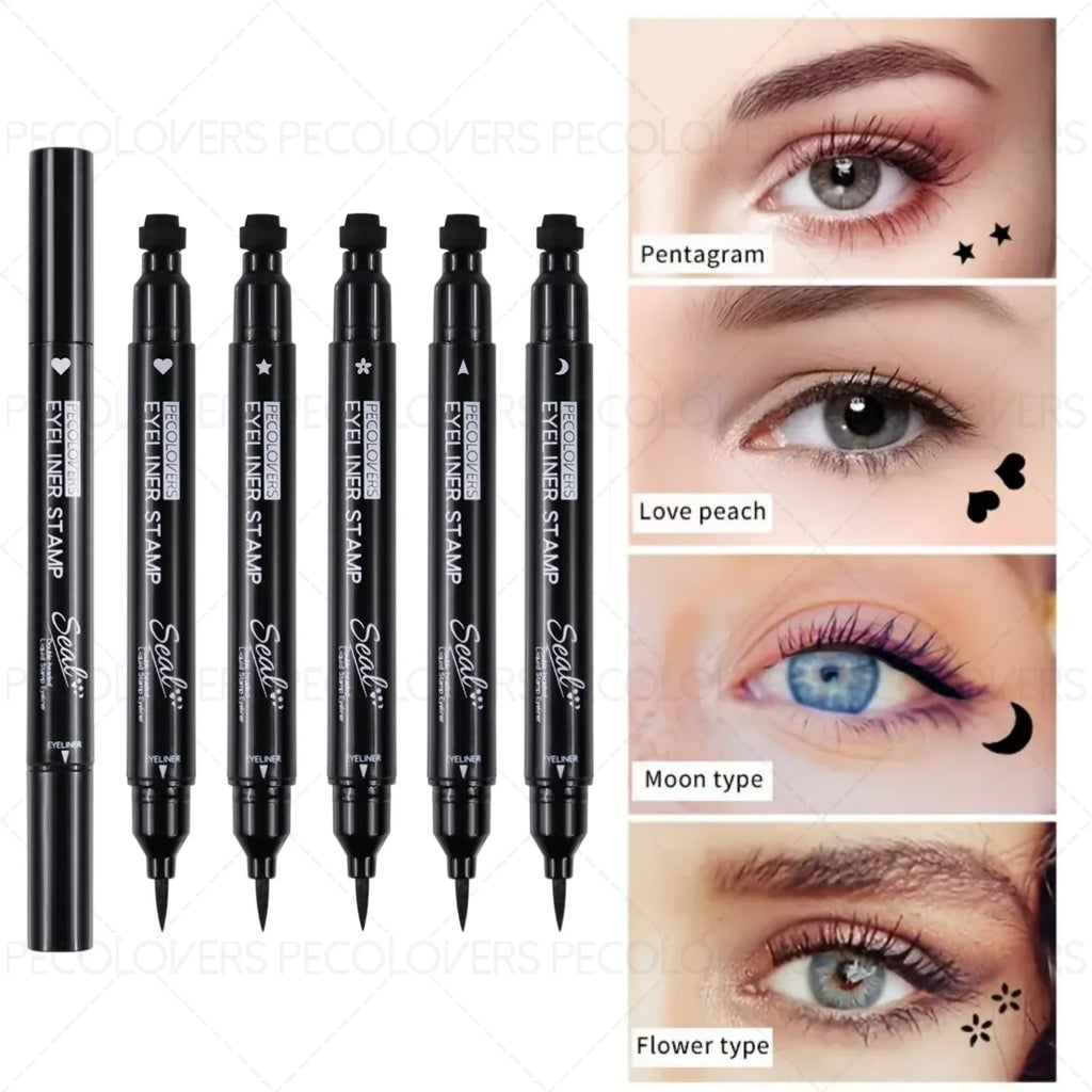 Liquid Eyeliner Stamp Waterproof Slim Gel Felt Tip Heart Star Zpaxo