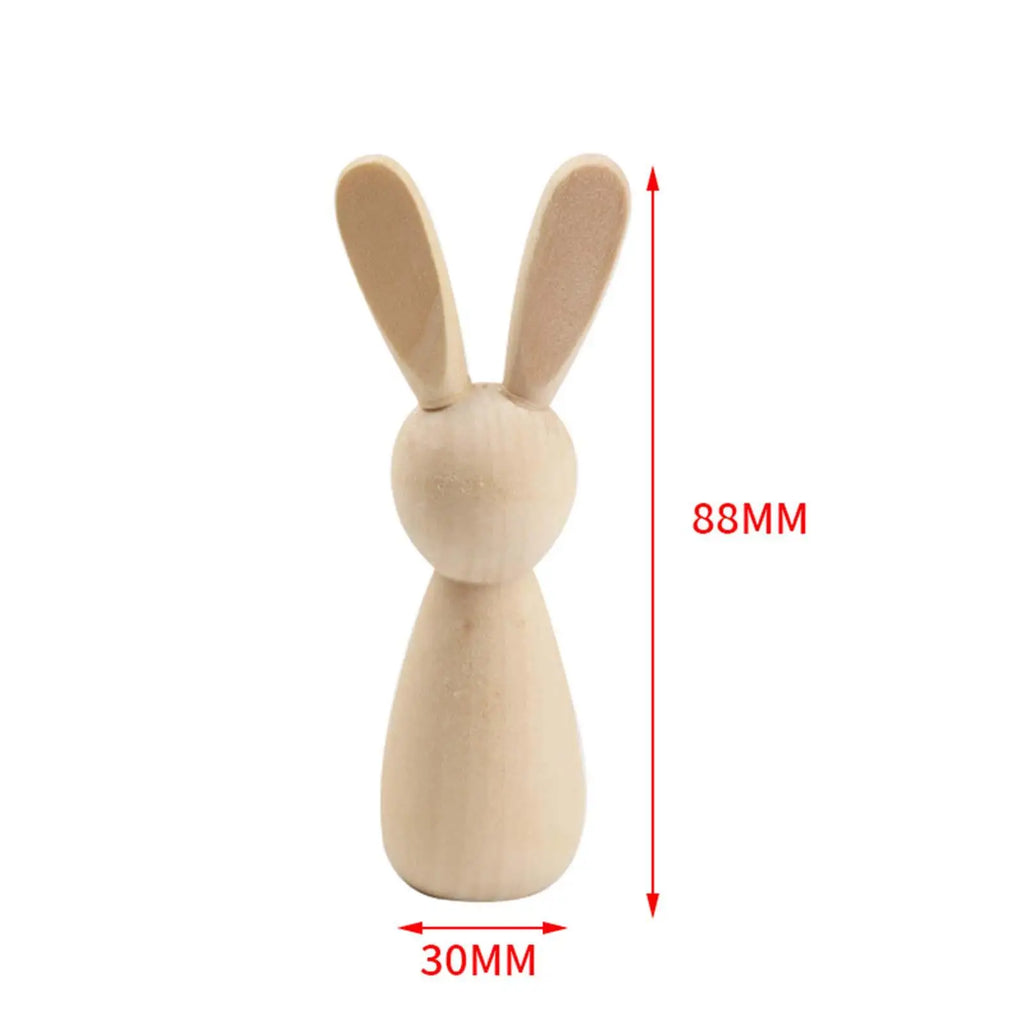 10Pcs Wooden Peg Dolls Decorations Blank Puppets Rabbit Peg Doll Bodies for Arts Crafts Boys Girls Party Fairy Garden Home Decor Zpaxo