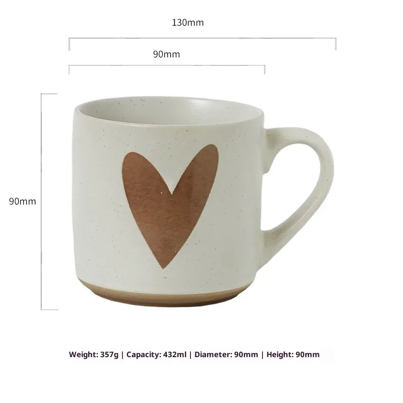 Kawaii Couple Love Mug – Ceramic Coffee Cup Birthday Gift Ceramic Coffee Mug Zpaxo 301-400ml Love Cup - Type A